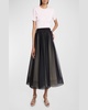 Swiss Dot Tulle Full Midi Skirt