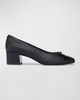 Marisol Mixed Leather Cap-Toe Ballerina Pumps