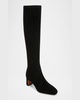 Saira Suede Kitten Knee Boots