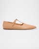 Lola Lambskin T-strap Ballerina Flats