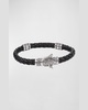 Sterling Silver Braided Leather Bracelet