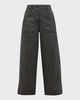 Cropped Wide-Leg Hemp-Cotton Pants