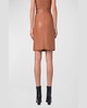 Lambskin Leather Short Pencil Skirt