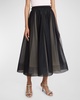 Swiss Dot Tulle Full Midi Skirt