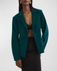 Lottie Single-Button Cutaway Blazer Jacket