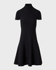 Short Mock-Neck Ribbed Wool Dress