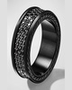 Men's Streamline® Three-Row Band Ring with Black Diamonds in Black Titanium and Silver, 9mm