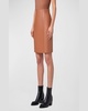 Lambskin Leather Short Pencil Skirt