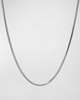 Men's Silver Wheat Chain Necklace, 20"L