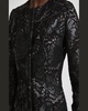 Faux Leather Lace Long Coat