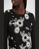 Flower Ribbon-Embroidered Long-Sleeve Knit Sweater