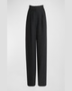 Mid-Rise Pleated Wide-Leg Trousers