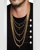 Men's Box Chain Necklace in Brushed 18K Gold