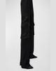 Beatriz Faux Leather Wide-Leg Cargo Pants