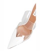 Clear Cap-Toe Mule Pumps