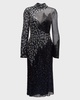 Starman Sequined Crystal Boatneck Gown