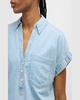 Almera Short-Sleeve Chambray Top