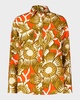 Adele Oversized Button-Front Floral Hemp Shirt