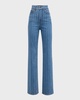 Crosbie Cropped Wide-Leg Stripe Jeans