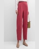 Pleated Cropped Organic Linen Lantern Pants