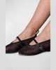 Spire Mesh Mary Jane Ballerina Flats