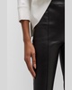 Leather Pintuck Straight-Leg Pull-On Stovepipe Pants