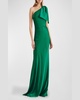 Aubrey One-Shoulder Bow Column Gown