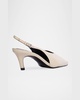 Calfskin Kitten Slingback Pumps