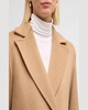 Double-Breasted Long Camel Wool Coat