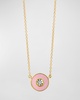 18K Yellow Gold Diamond Pendant Necklace with Enamel