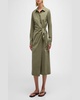 McAllister Tie-Waist Cotton Midi Shirtdress