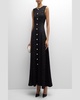 Rory Panther Matelasse Button-Front Maxi Dress