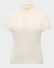 Mock-Neck Short-Sleeve Cashmere Sweater