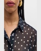 Chika Polka-Dot Sheer Button-Front Top