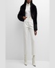 Luxurious Shearling Cropped Overcoat