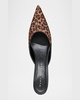 Leopard Kitten-Heel Mule Pumps