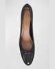 Marisol Mixed Leather Cap-Toe Ballerina Pumps