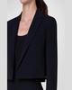 Wool-Blend Cropped Blazer Jacket