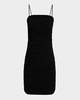 Ruched Square-Neck Bodycon Mini Dress