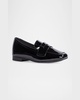 Patent Leather Square-Toe Penny Loafers