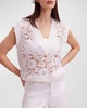 Ombelle V-Neck Floral Lace Vest