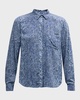 Josephine Python Button-Front Shirt 