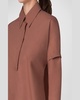 Snap Long-Sleeve Cotton Poplin Collared Blouse