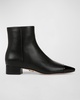 Cecile Cap-Toe Zip Leather Booties