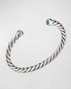 6mm Men's Cable Cuff Bracelet in Silver