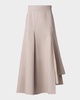 Asymmetric Pleated Cotton Midi Skirt