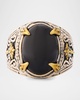 Men's Sterling Silver and Bronze Black Onyx Ring