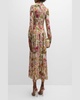 Alison Floral Crepe De Chine Long-Sleeve Maxi Dress