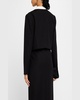 Cropped Contrast-Trim Tuxedo Jacket