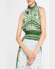 Hollie Garden-Print Sleeveless Pleated Midi Dress